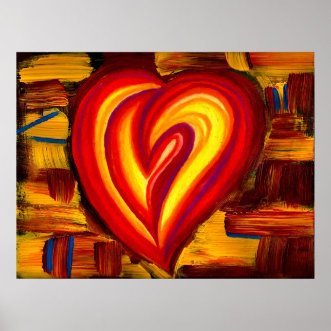 Aimer Abstraite huile de coeur Pastel Poster (Devant)