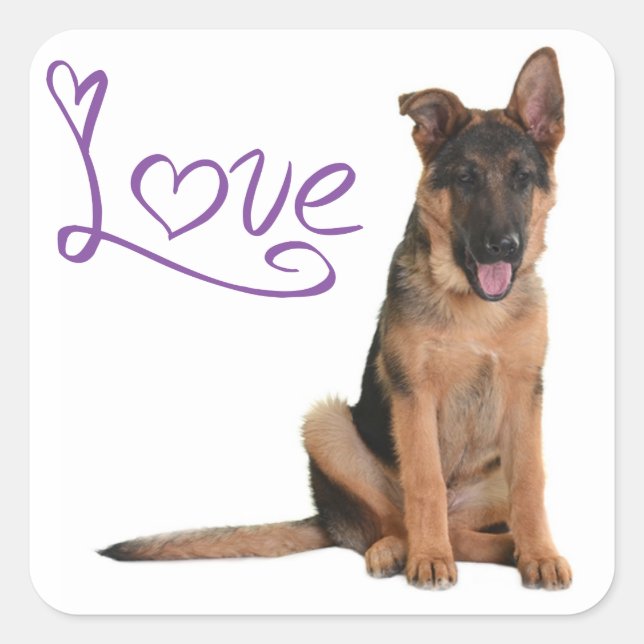 Aimer Allemand Berger Chien Chien Chien Stickers (Devant)