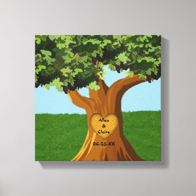 Aimer Arbre Nom personnalisé Toile Enveloppée Impr (Recto)