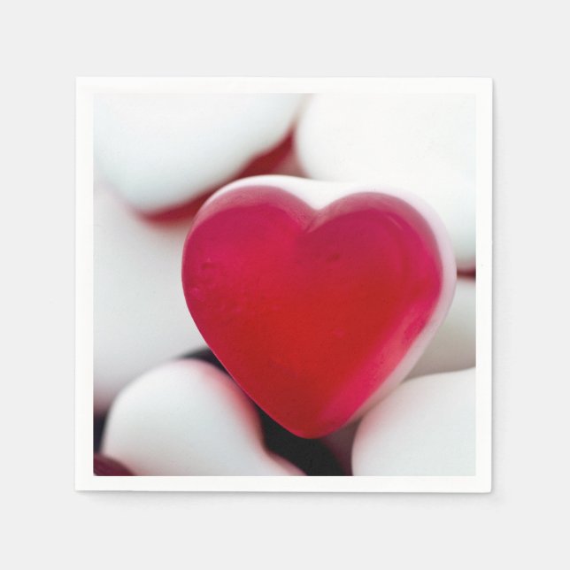 Aimer bonbons coeur Cocktail serviettes en papier (Devant)
