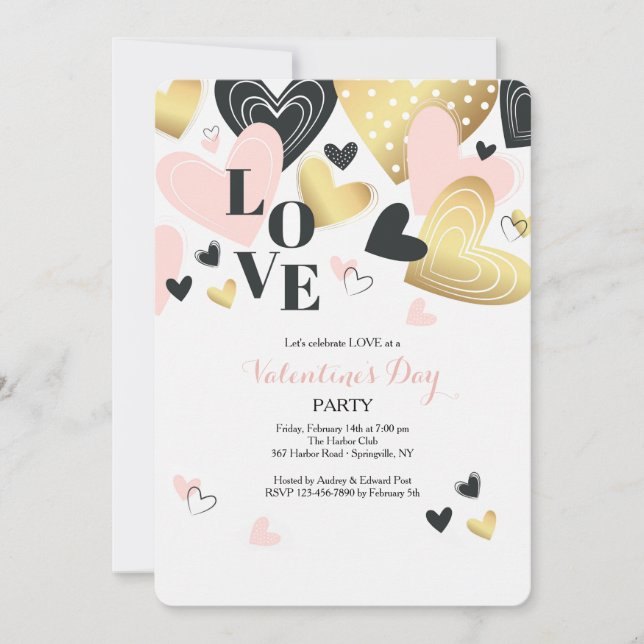 Aimer Ces Coeurs Invitation (Devant)