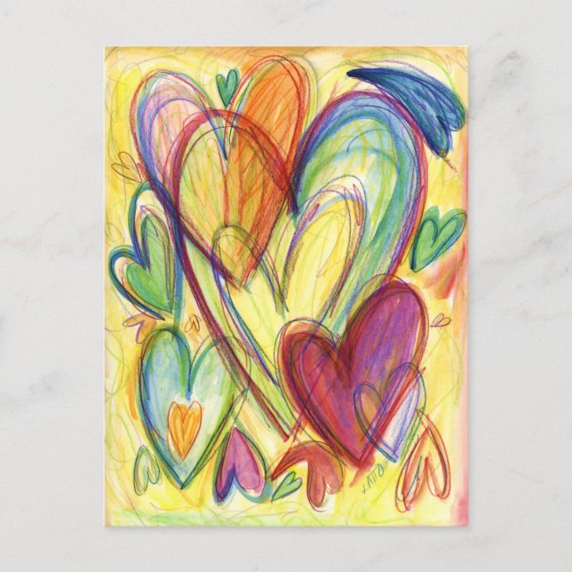 Aimer Coeurs de guérison Art Carte postale personn (Devant)