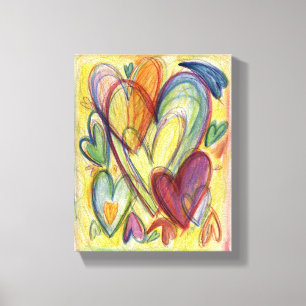 Aimer Coeurs guérisseurs Art Peinture Toile Envelo