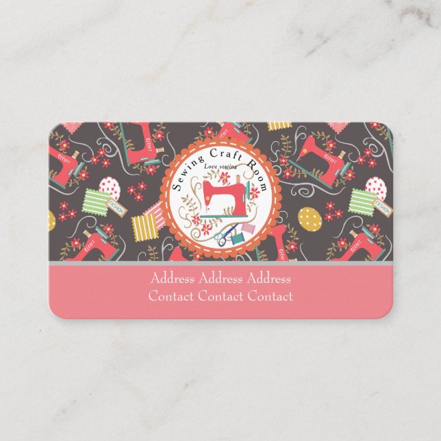 Aimer Coudre mignon Carte de visite Brown (Devant)