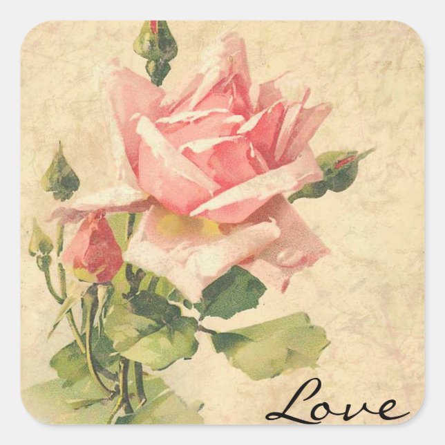 Aimer Shabby Vintage Chic Rose Stickers (Devant)