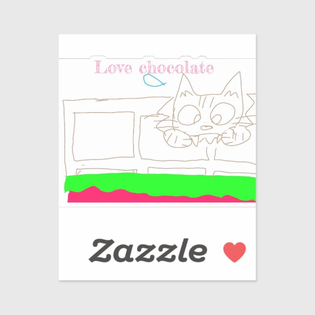Aimer sticker chocolat (Feuille)