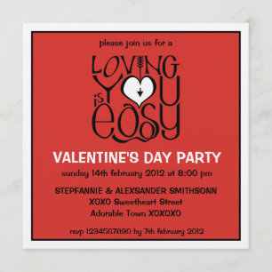 Aimer You red white La Saint-Valentin Invitation