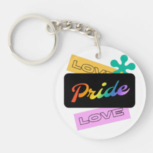 Aimez l'amour de fierté. LGBT+pride. Porte - clé a