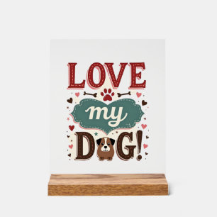 Aimez Moi Aimez Mon Chien Vintage Joli Empreinte D