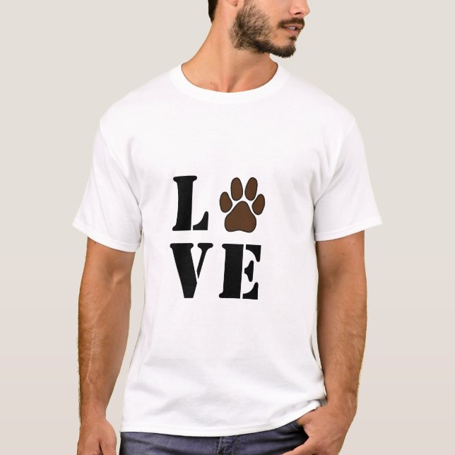 Aimez mon chien, T-shirt de base pour hommes (Devant)