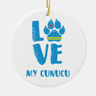 AIMEZ MON CUNUCU (lettres bleues) - ornement