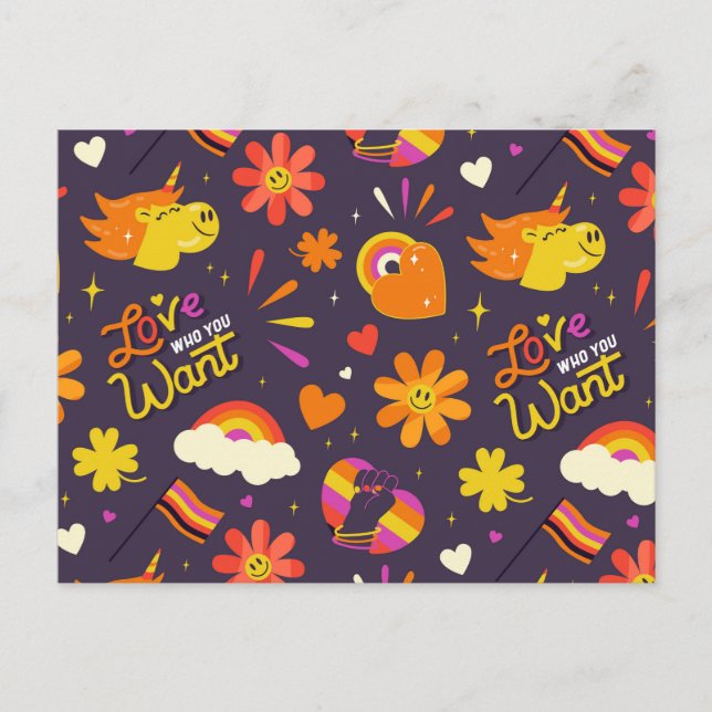 Aimez qui vous voulez Carte postale LGBTQIA (Devant)