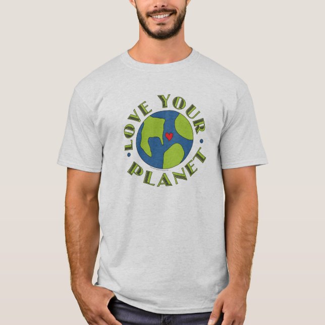 Aimez votre T-shirt de la terre de planète (Devant)