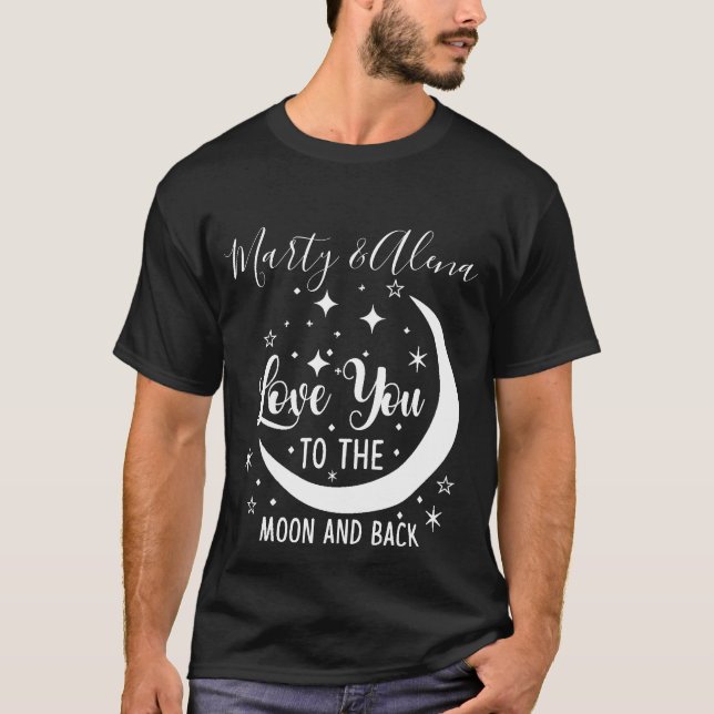 Aimez-vous à la Lune Nom personnalisable T-shirt (Devant)