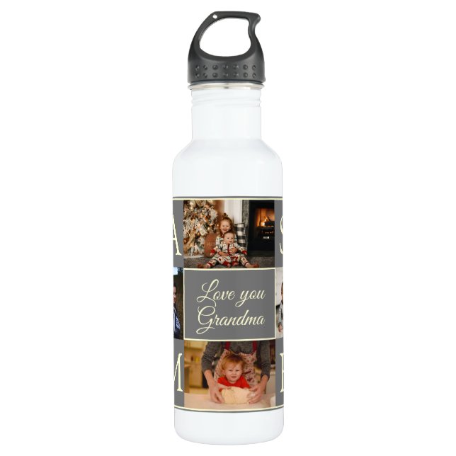 Aimez-vous Grand-mère 4 Photo Monogramme Bouteille (Devant)