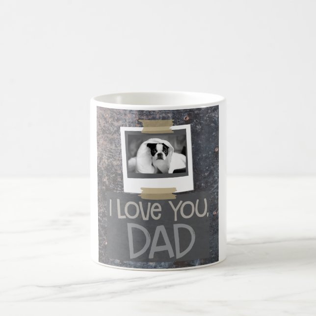 Aimez-vous, tasse grise de photo de chien chinée (Centre)