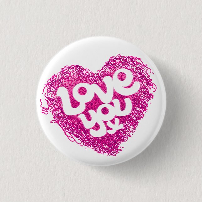 Aimez-vous x badge de coeur rose (Devant)