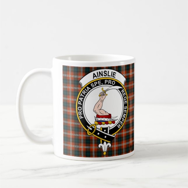 Ainslie Clan Badge Coffee Mug - size 11oz (Left)