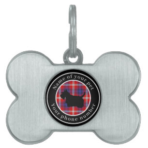 Ainslie Tartan Scottie Dog Personalized Pet ID Tag