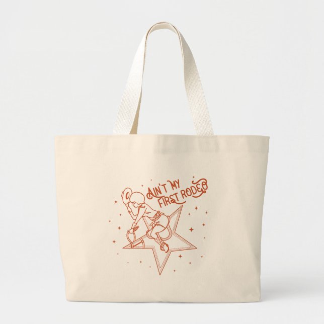 Ain't My First Rodeo Foxy Cosmic Cowgirl Tote Bag (Front)