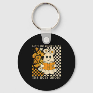 Ain't No Ghost Like Ghost Christian Floral Ghost H Keychain