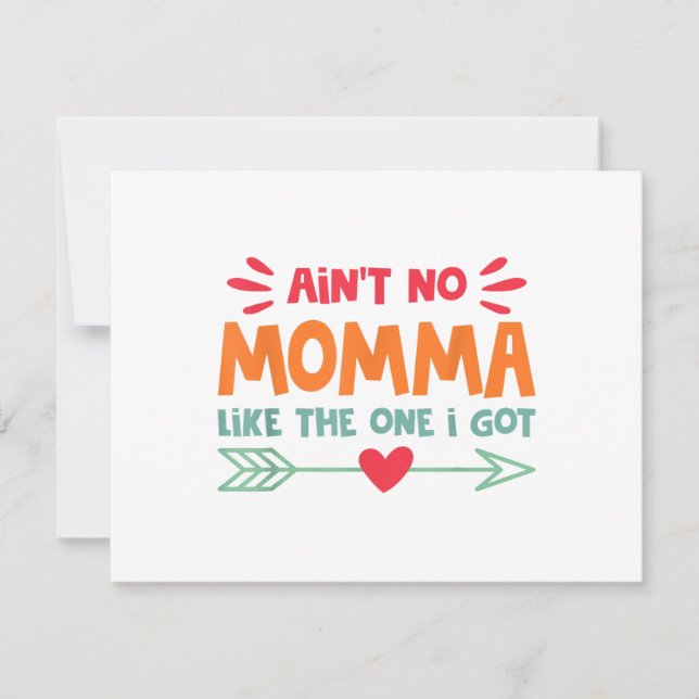 Ain't No Momma Like The One I Got Mom Love Retro V RSVP Card (Front)