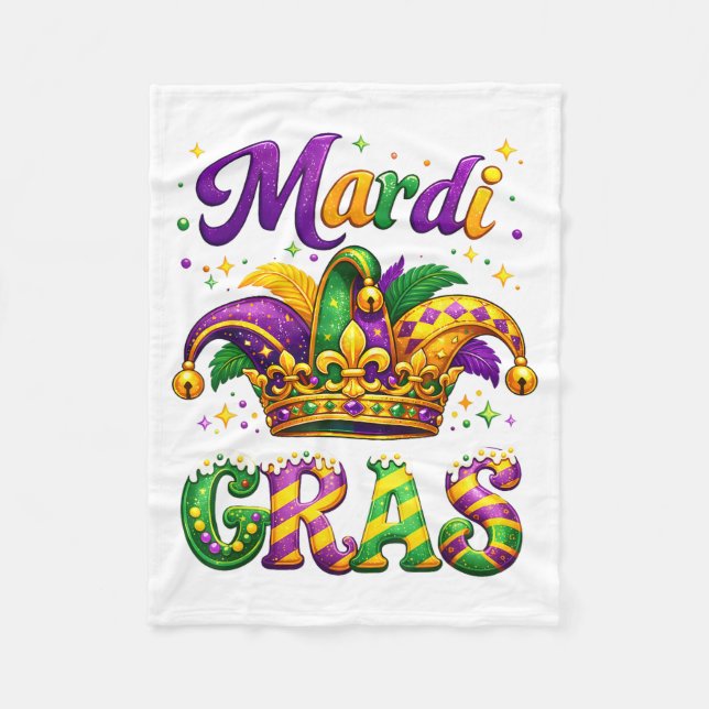 Aint No Shame In My Bead Game Mardi Gras Funny  Fleece Blanket (Front)