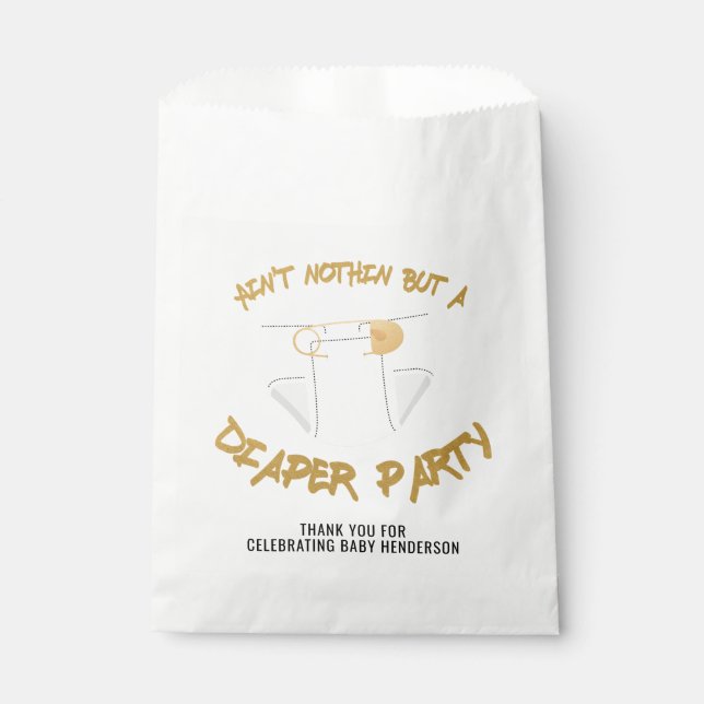 Ain't Nothin but a Diaper Party Hip Hop Party Favour Bag (Front)