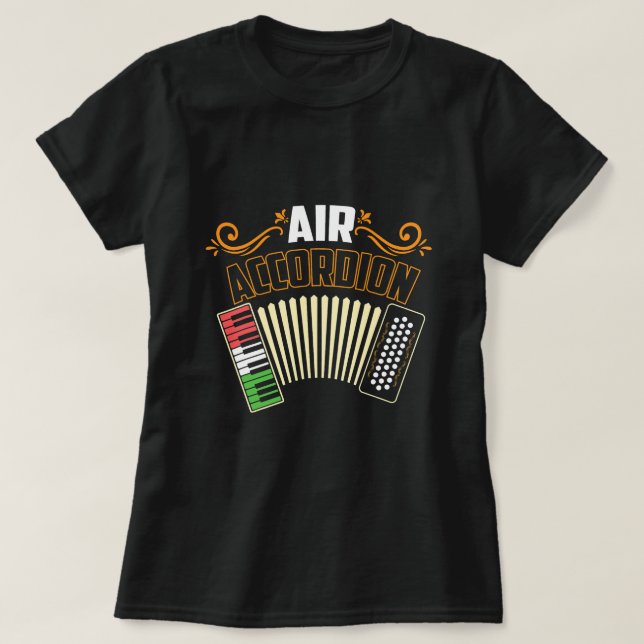Air Accordion Music Mexico Flag Accordionist Music T-Shirt (Design Front)