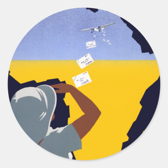 Air Afrique: L'Afrique Francaise Classic Round Sticker (Front)