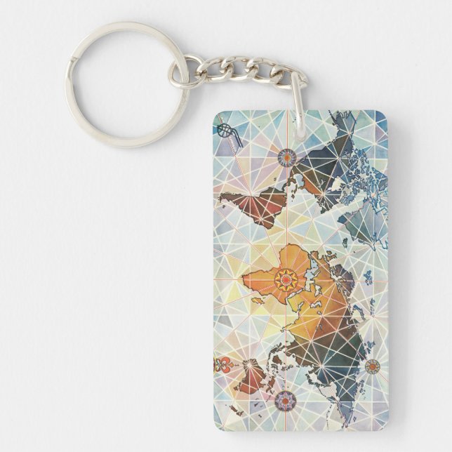 Air Afrique Map of the World Keychain (Front)