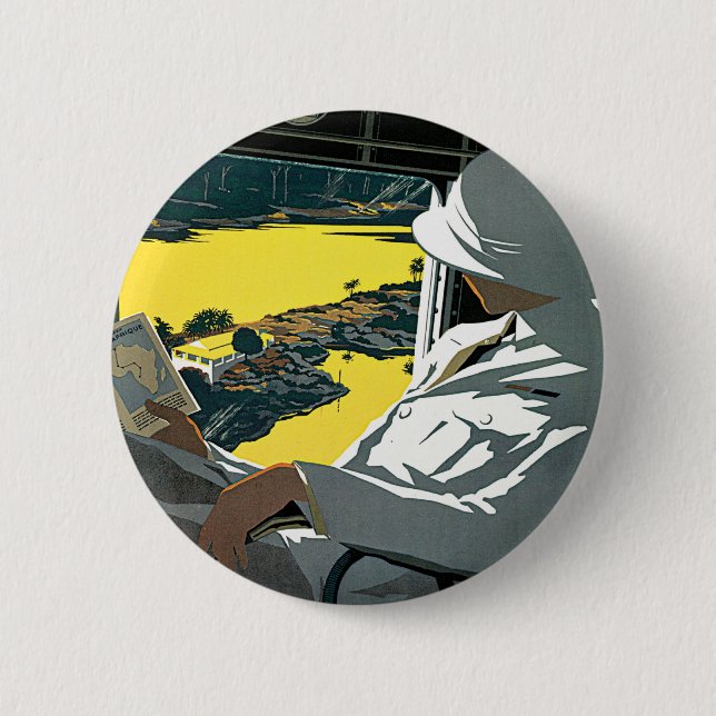 Air Afrique: Visitez L'Afrique en Avion 2 Inch Round Button (Front)