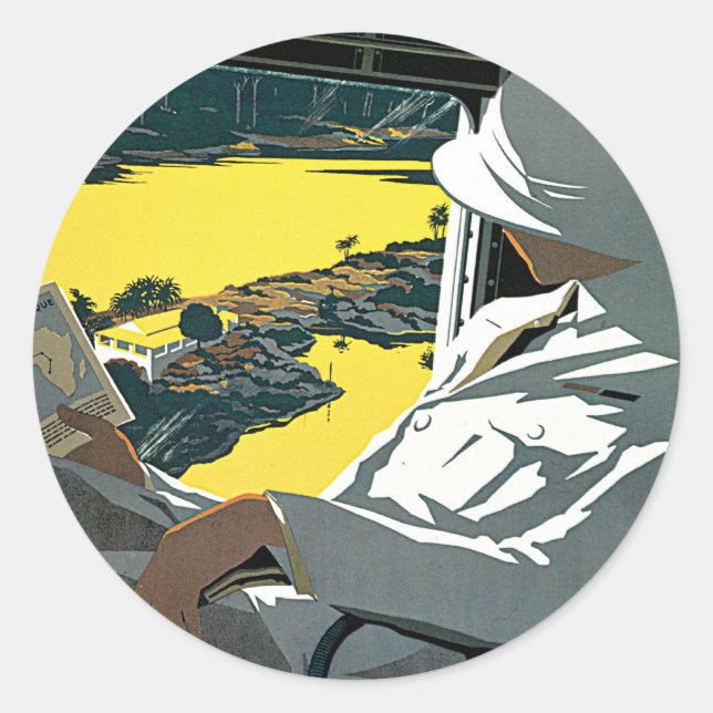 Air Afrique: Visitez L'Afrique en Avion Classic Round Sticker (Front)