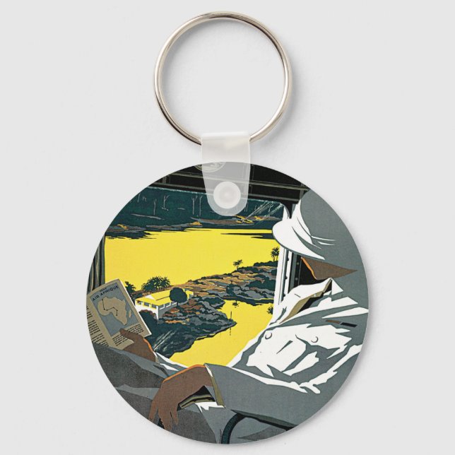 Air Afrique: Visitez L'Afrique en Avion Keychain (Front)