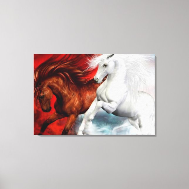 air and fire horses wrapped canvas  (Front)