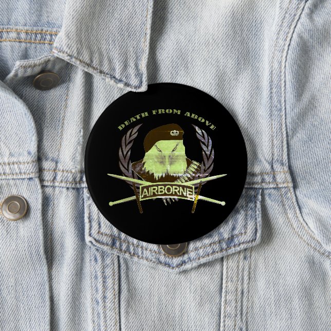 Air assault units military insignia style 4 inch round button (In Situ)