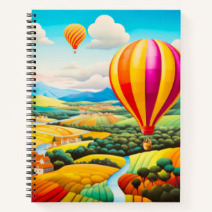 Air Ballon City Concept Abstract Colourful Scenery Notebook