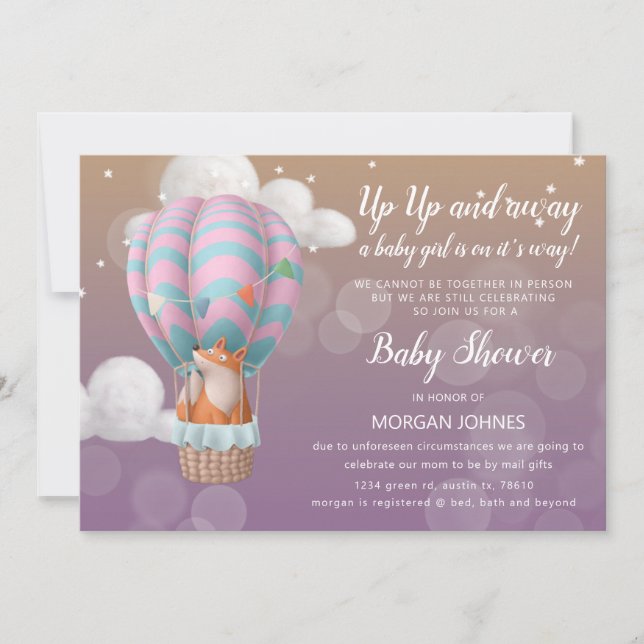 air balloon animals Baby Shower by mail invitation (Front)