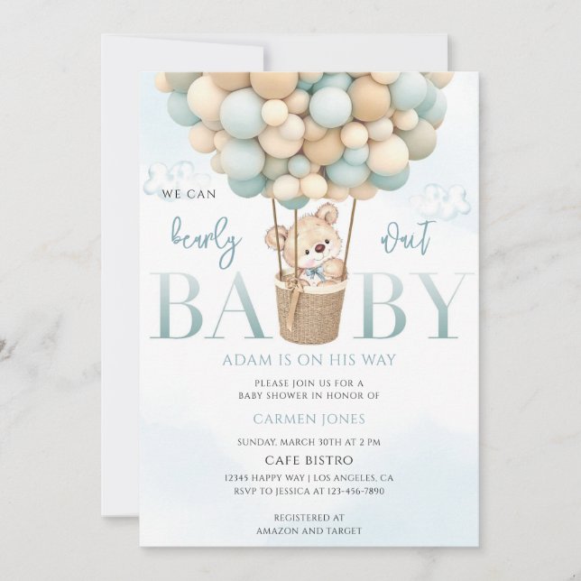 Air Balloon Baby Shower Invitation (Front)