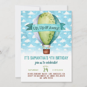 Air Balloon Birthday Invitation