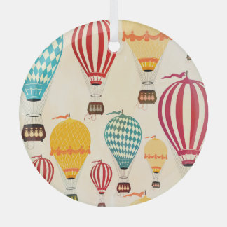 Air balloon: playful pattern design. glass ornament