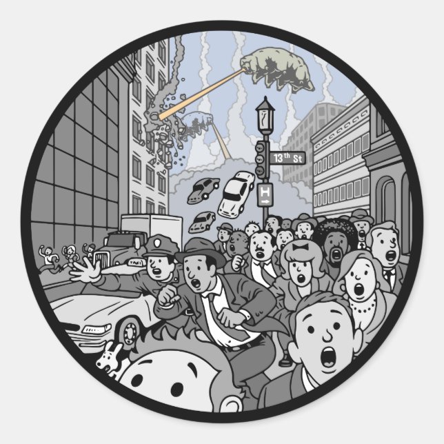 Air Bear Attack! Classic Round Sticker (Front)