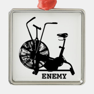 Air Bike Enemy - Black Silhouette Metal Ornament
