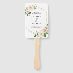 Air Blush Wedding Program Fan