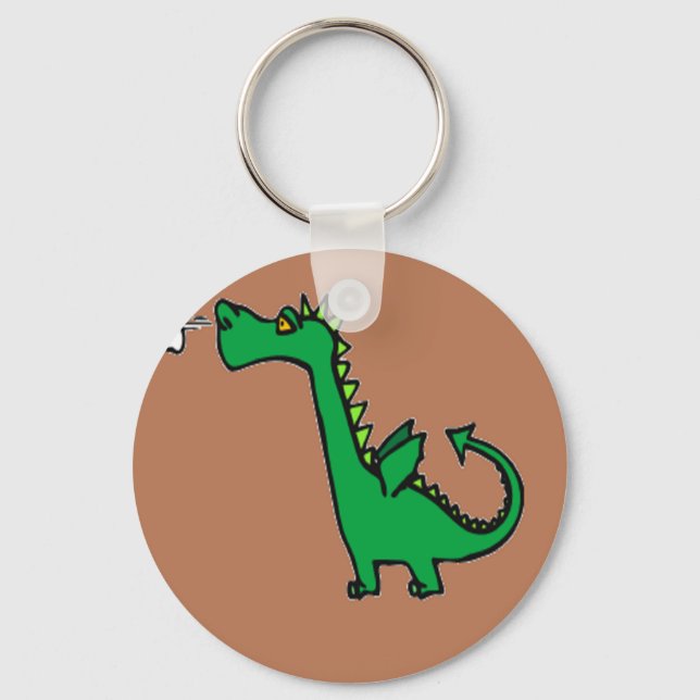 Air breathing green dragon keychain (Front)