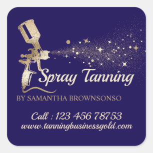 Air Brush Paint Spray Mobile Tanning navy Square Sticker