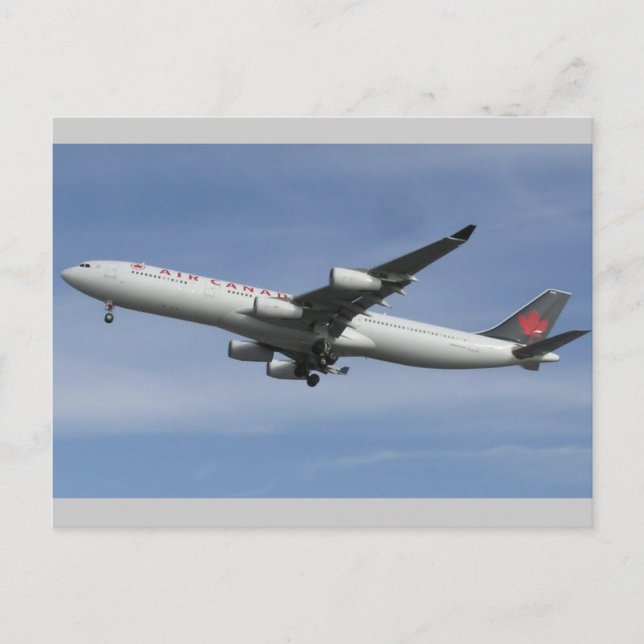 Air Canada A340-300 (C-GDVW) Photo Postcard (Front)