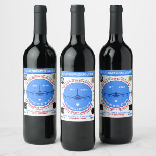 Air Captain's Birthday. Funny, Fully Customizable Wine Label