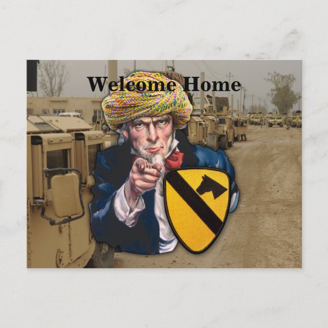 Air cav 1st cavalry division iraq patch postcard (Front)