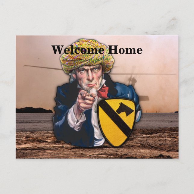 Air cav 1st cavalry division nam patch postcard (Front)